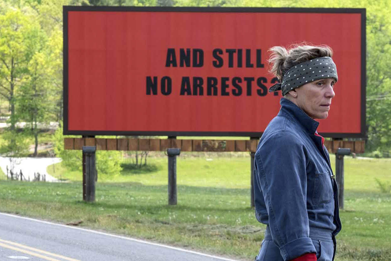 Image result for imagery Three Billboards Outside of Ebbing, Missouri film