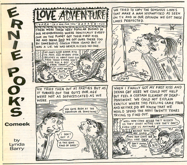 March 4, 1987—Perhaps one of the most famous comic artists featured in Seattle Weekly’s pages, Evergreen grad Lynda Barry contributed the legendary strip Ernie Pook’s Comeek to the paper from 1986 to 2000.