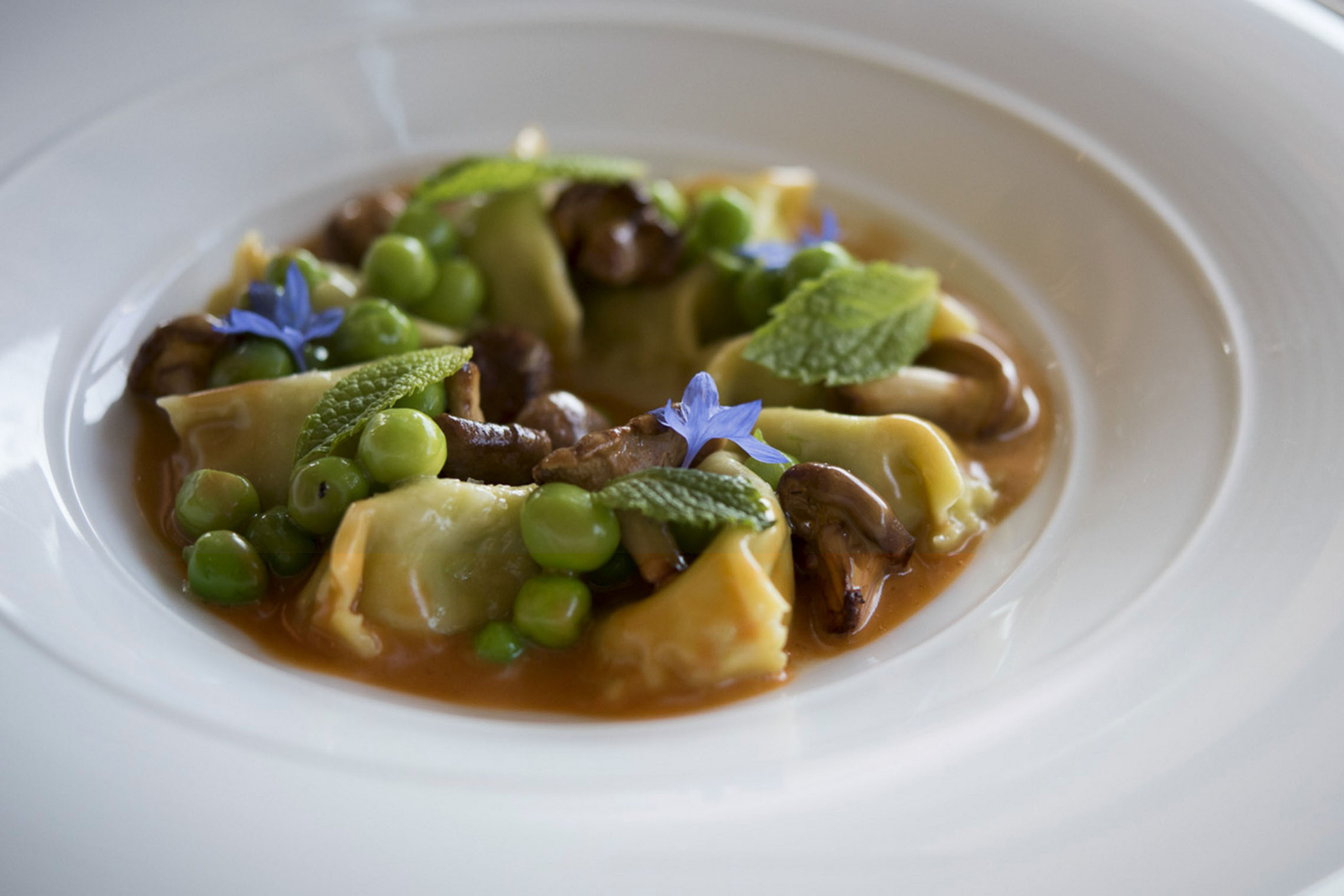 A little veal stock puts the agnolotti over the top. Courtesy of Copine