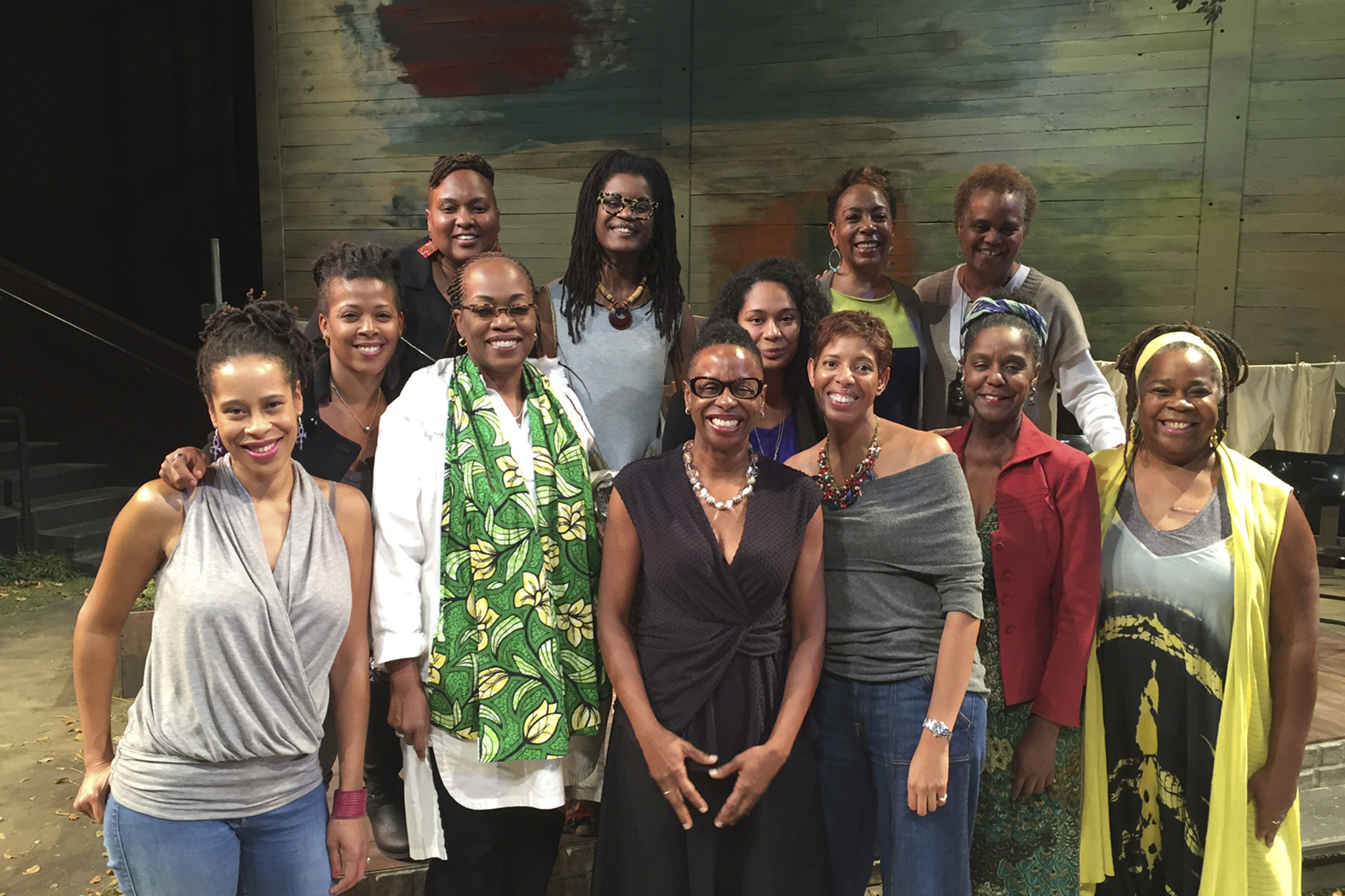 Front, left to right: Dominique Morisseau, Shontina Vernon, Regina Taylor, Lisa B.Thompson, Alma Davenport, Lydia Diamond, Rosalind Bell, Kathya Alexander; Back: Sharon Williams, Chisa Hutchison, Amontaine Aurore, Valerie Curtis-Newton. Courtesy of the Hansberry Project