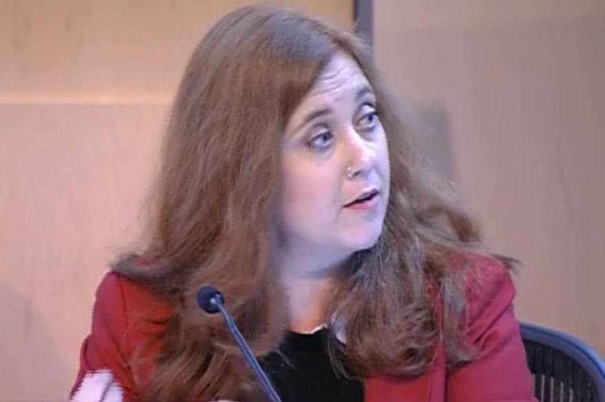 Lisa Herbold discusses her proposal in council earlier this year. Screenshot from Seattle Channel.