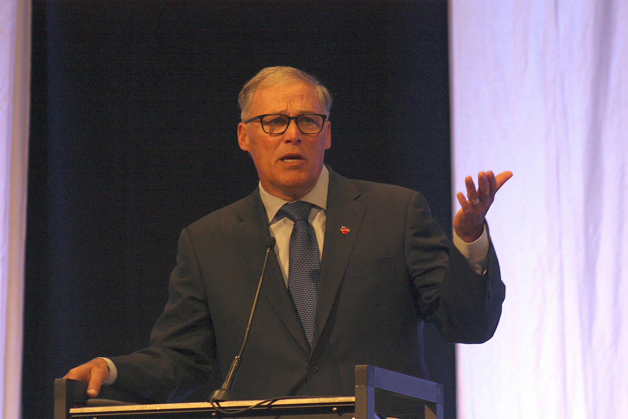 Washington Gov. Jay Inslee speaks about the need to build more homes in the state. Ryan Murray/staff photo