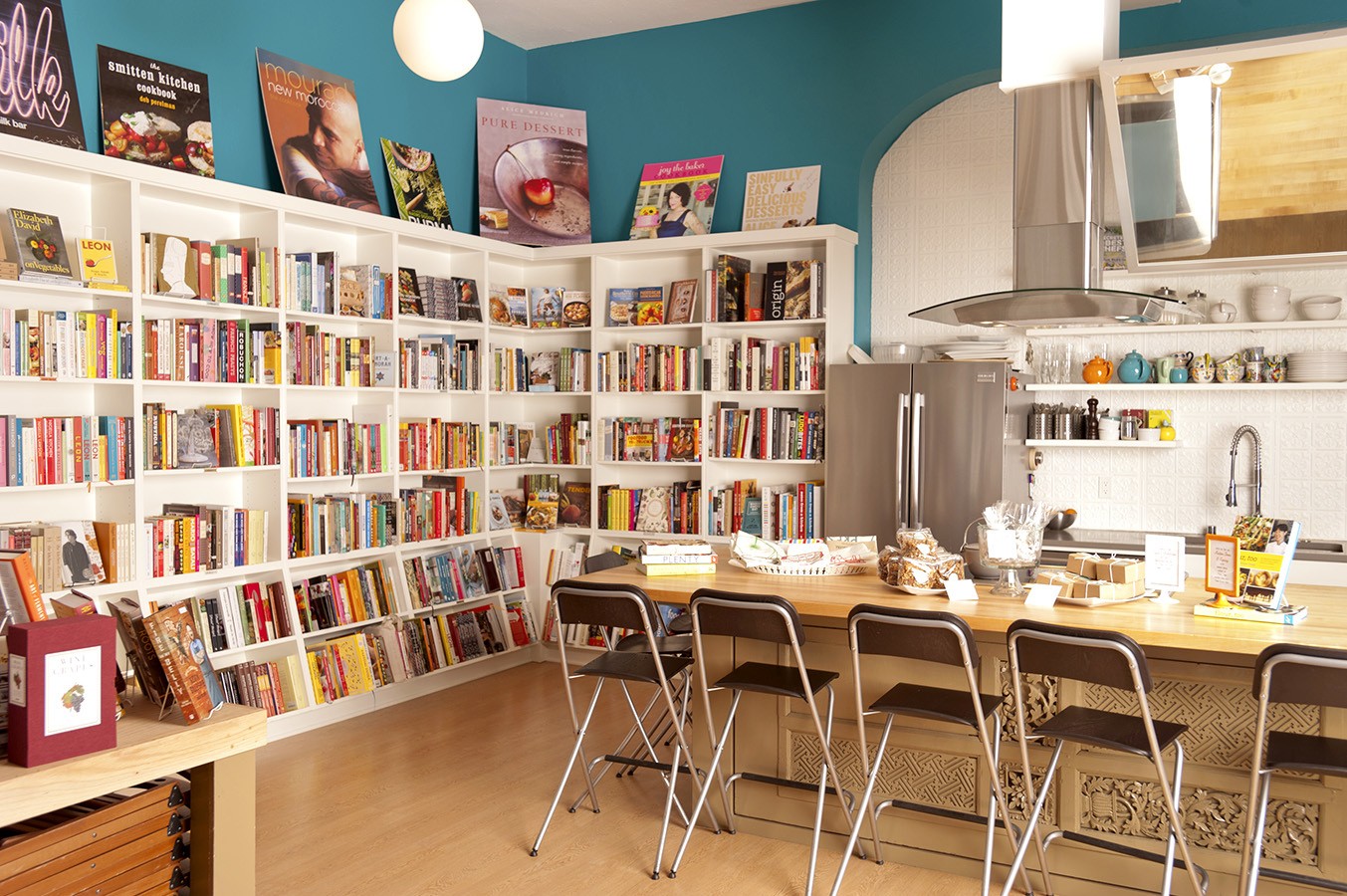 Cookbooks everywhere at Book Larder. Photo by Rebecca Sullivan