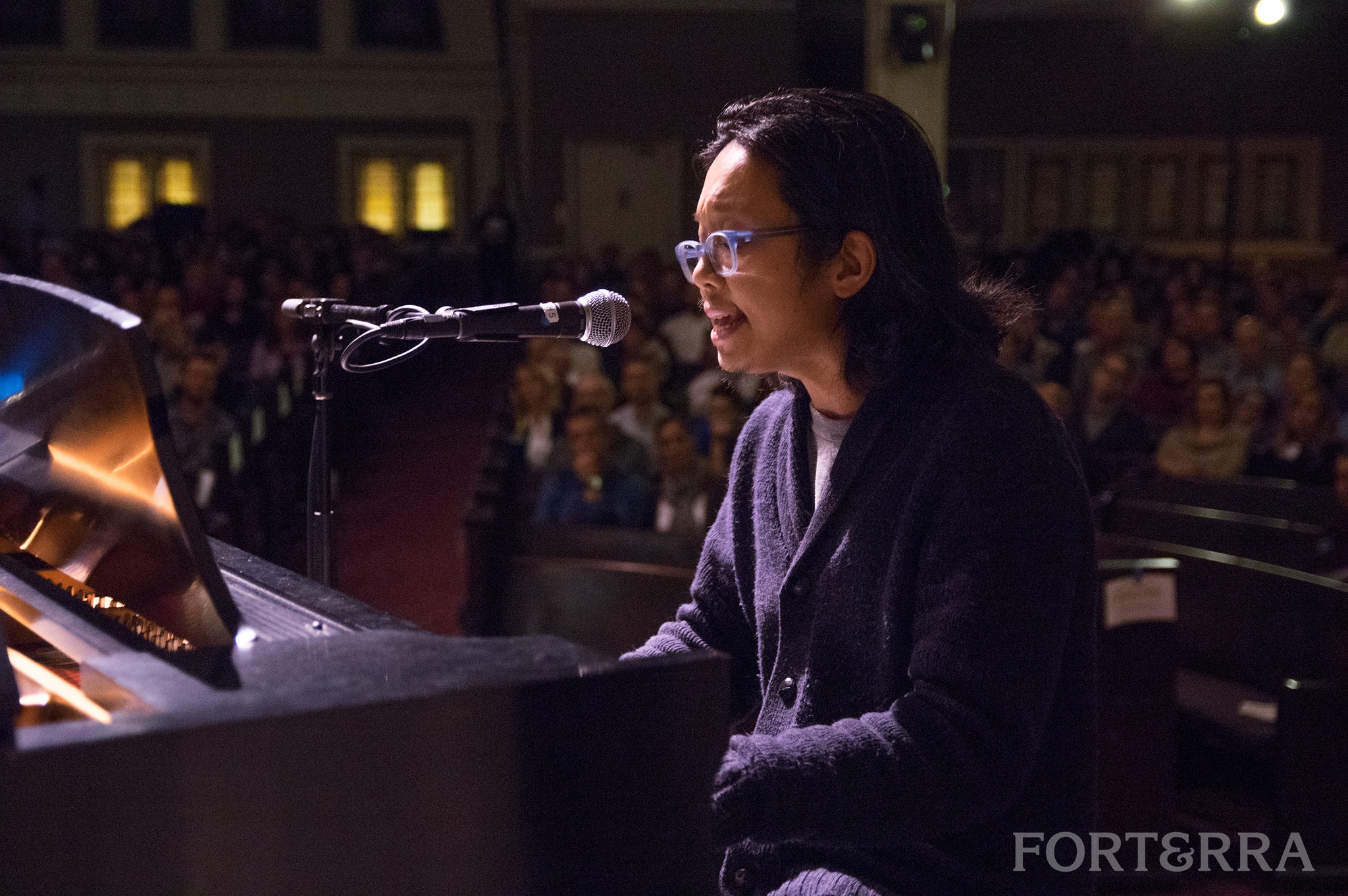 Tomo Nakayama fills the Great Hall with hope in mid-November of 2016. Photo by Melissa Ponder