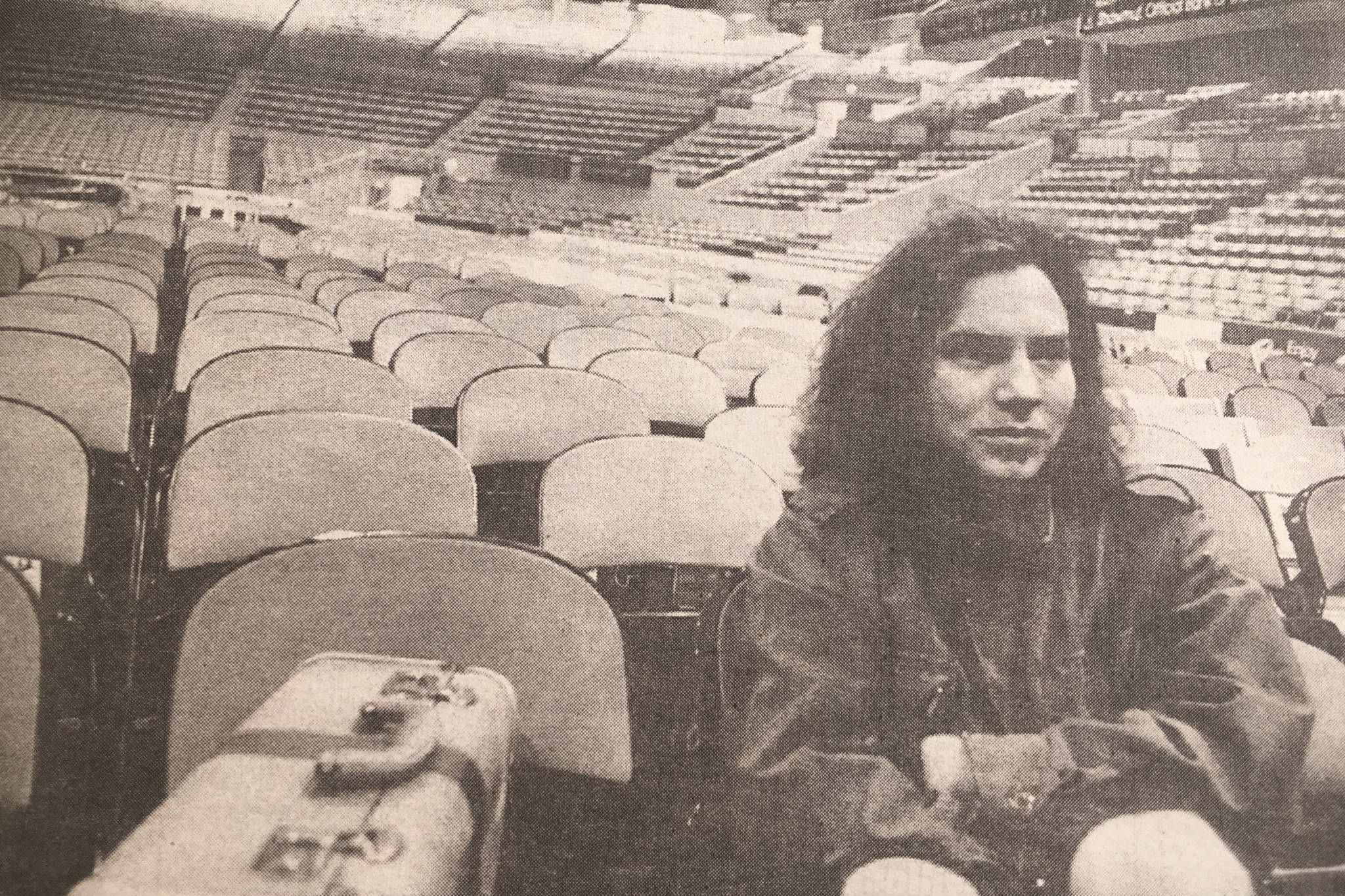Pearl Jam lead singer Eddie Vedder and a sea of empty seats. Photo by Lance Mercer