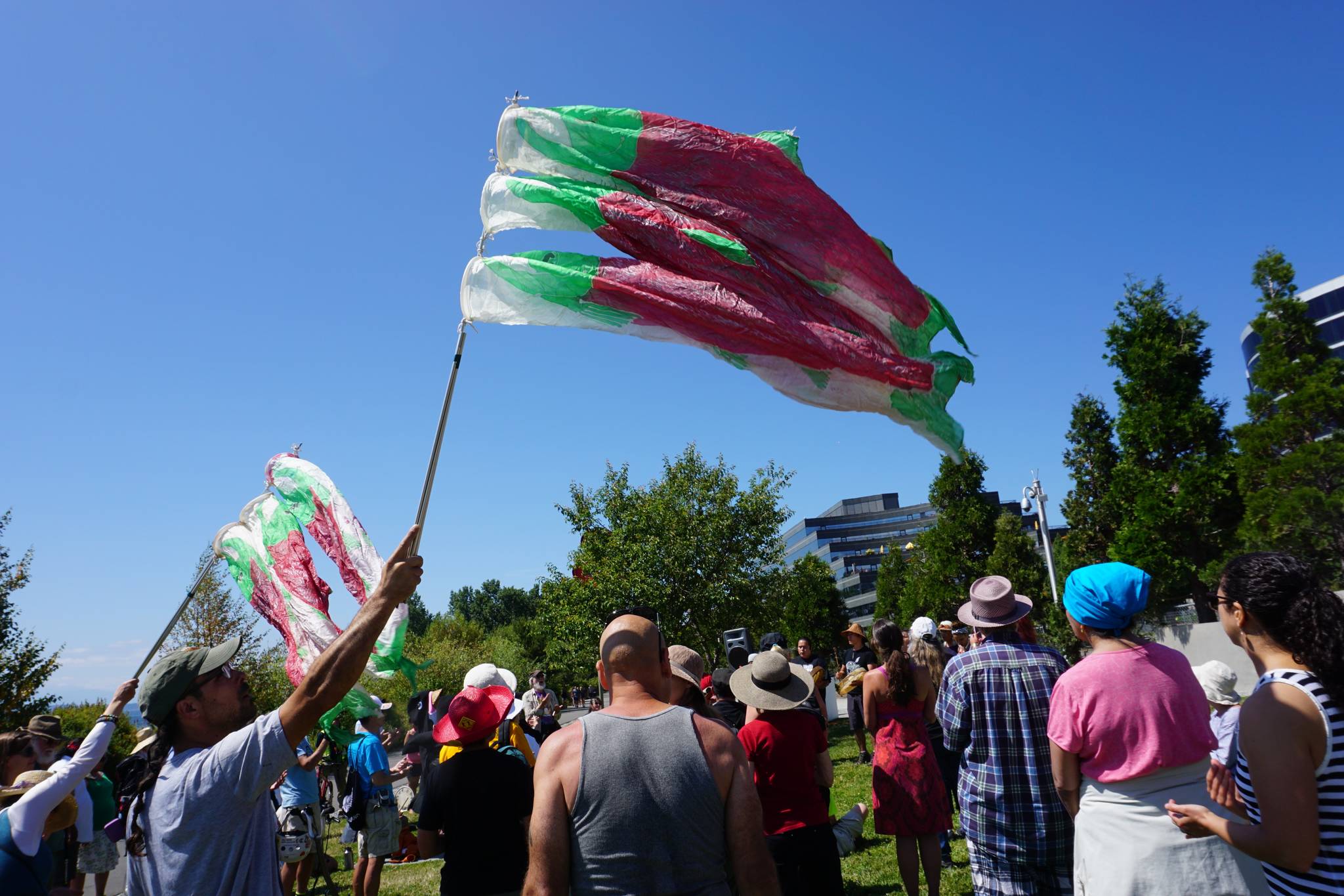 Protesters say a liquefied natural gas plant in Tacoma threatens sacred waters. Photo by Nathalie Graham