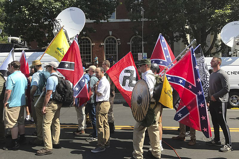 Fascists parade through Charlottesville last month. Photo by Anthony Crider