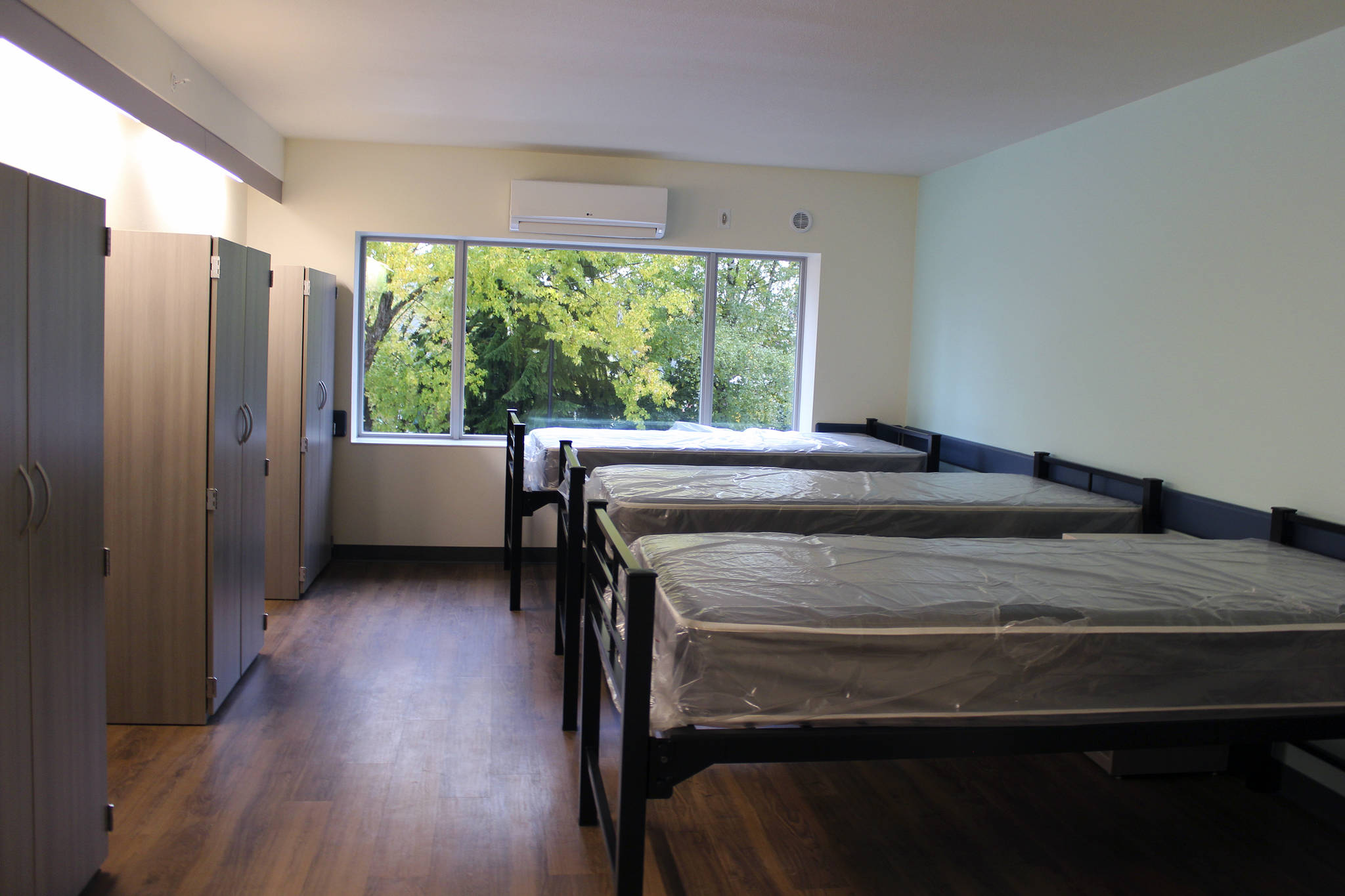 Beds at Recovery Place, a new substance abuse and mental health treatment facility in Seattle. Photo by Sara Bernard