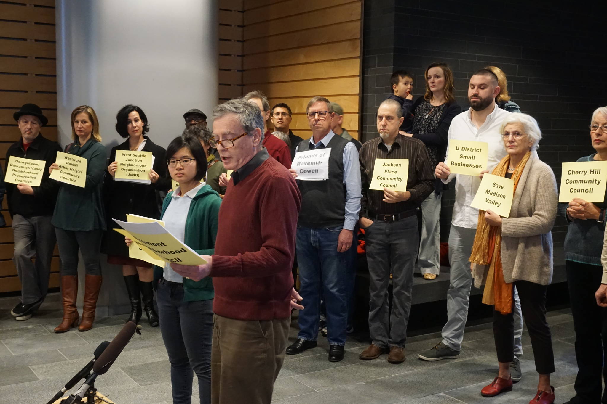 The Seattle Coalition for Affordability, Livability and Equity filed an appeal to the Seattle Hearing Examiner on Monday evening. Photo by Melissa Hellmann
