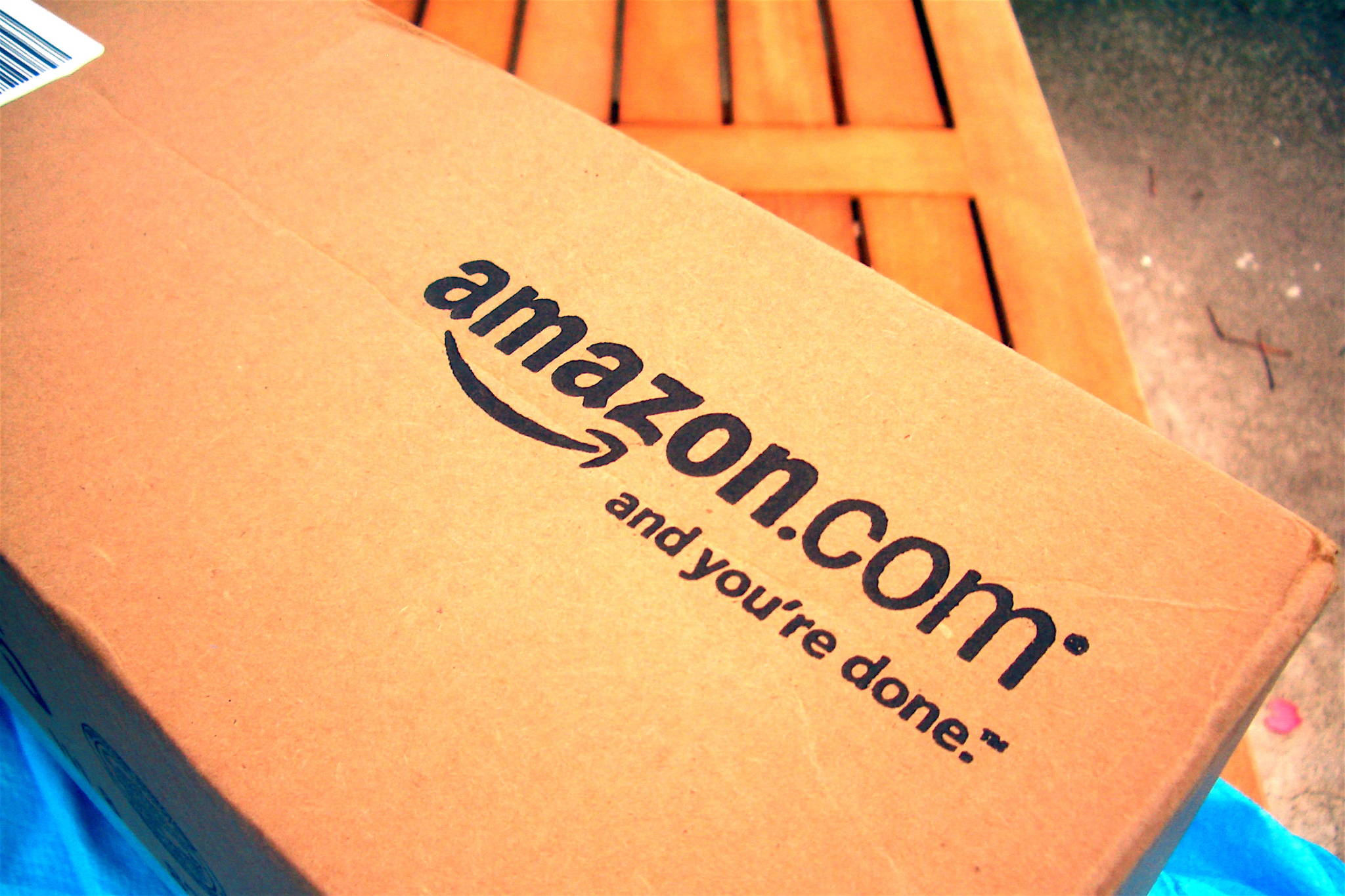 Amazon box. Photo by Mike Seyfang, Flickr Creative Commons