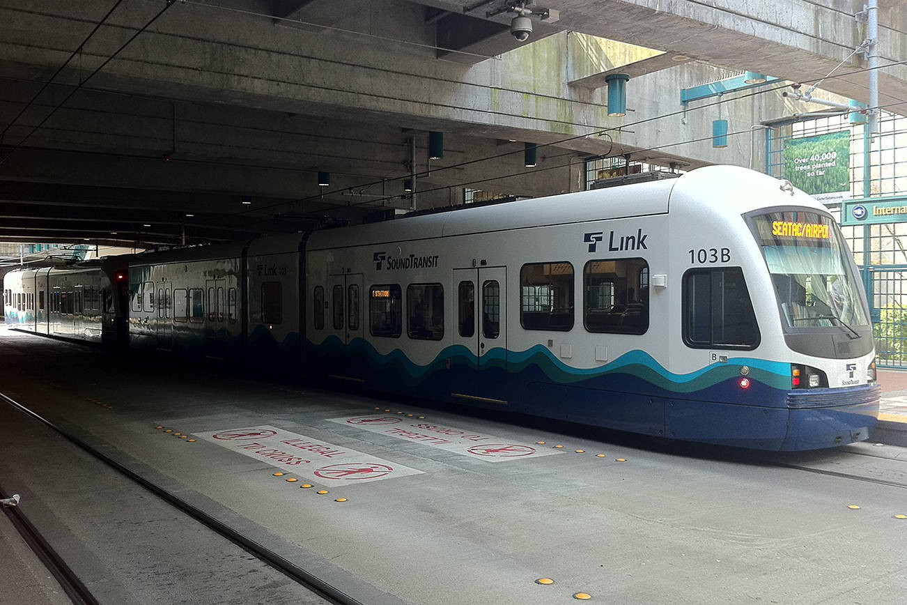 Light rail funding could be in trouble if car tab taxes decrease. (Photo by Richard Eriksson/Flickr)