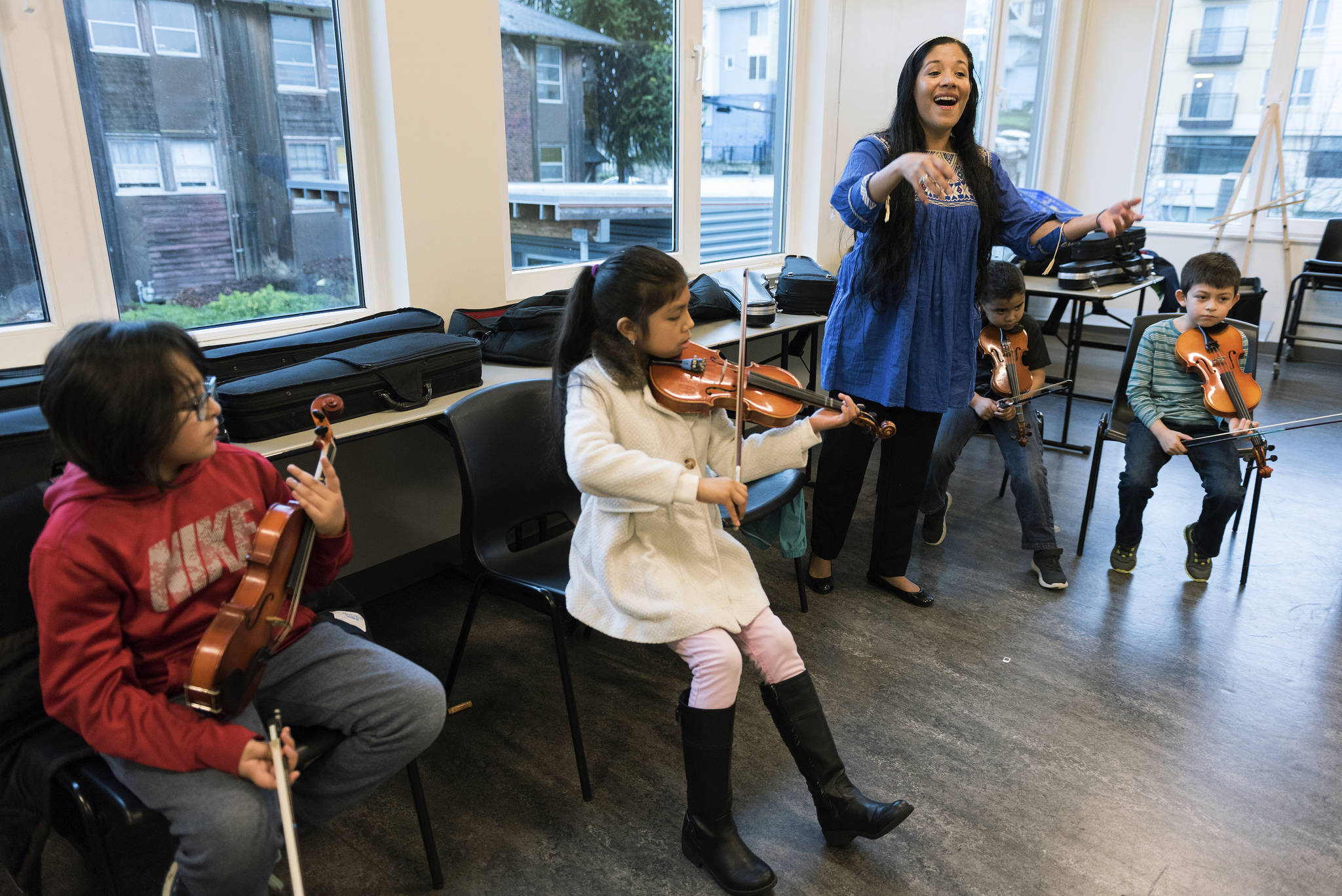 Paula Madrigal finds her voice with Young String Project Outreach. Photo by Ted Zee