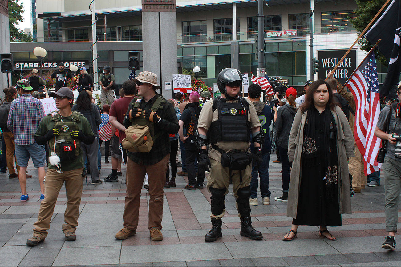 Scenes from last year’s Patriot Prayer event at Westlake. Photo by Kelsey Hamlin