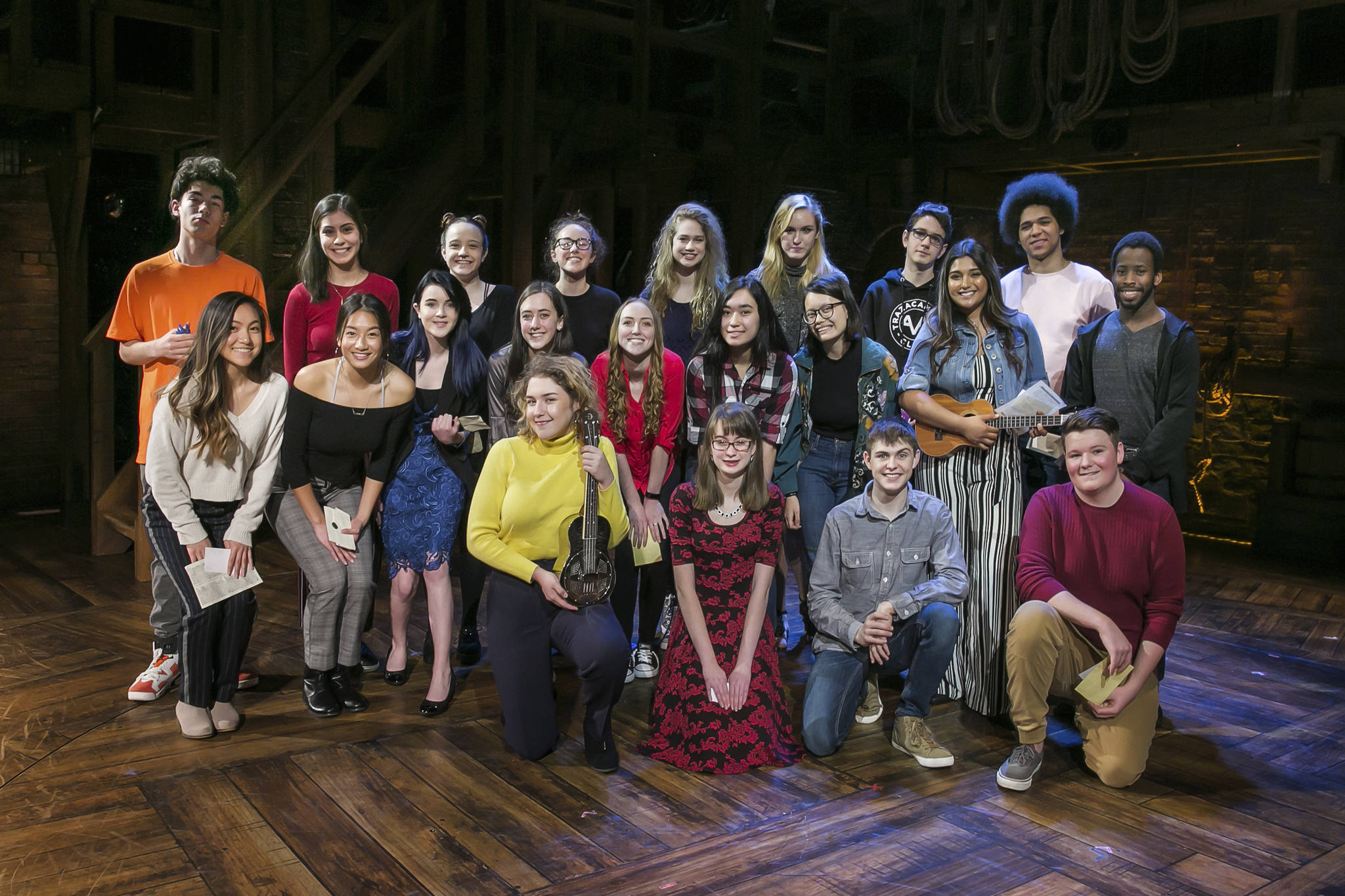 Students perform their original pieces prior to watching ‘Hamilton’ on March 14, 2018. Photo by Christopher Nelson