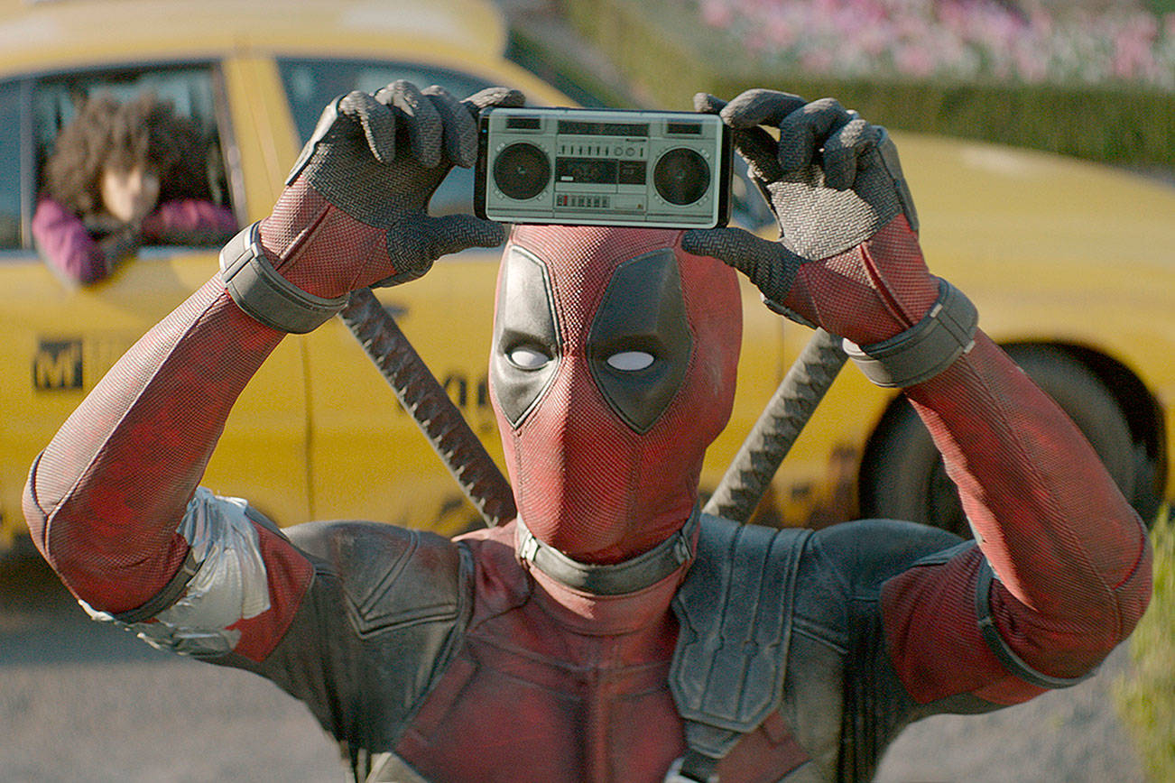 Deadpool will say anything to get you to see his movie this summer. Photo courtesy Twentieth Century Fox