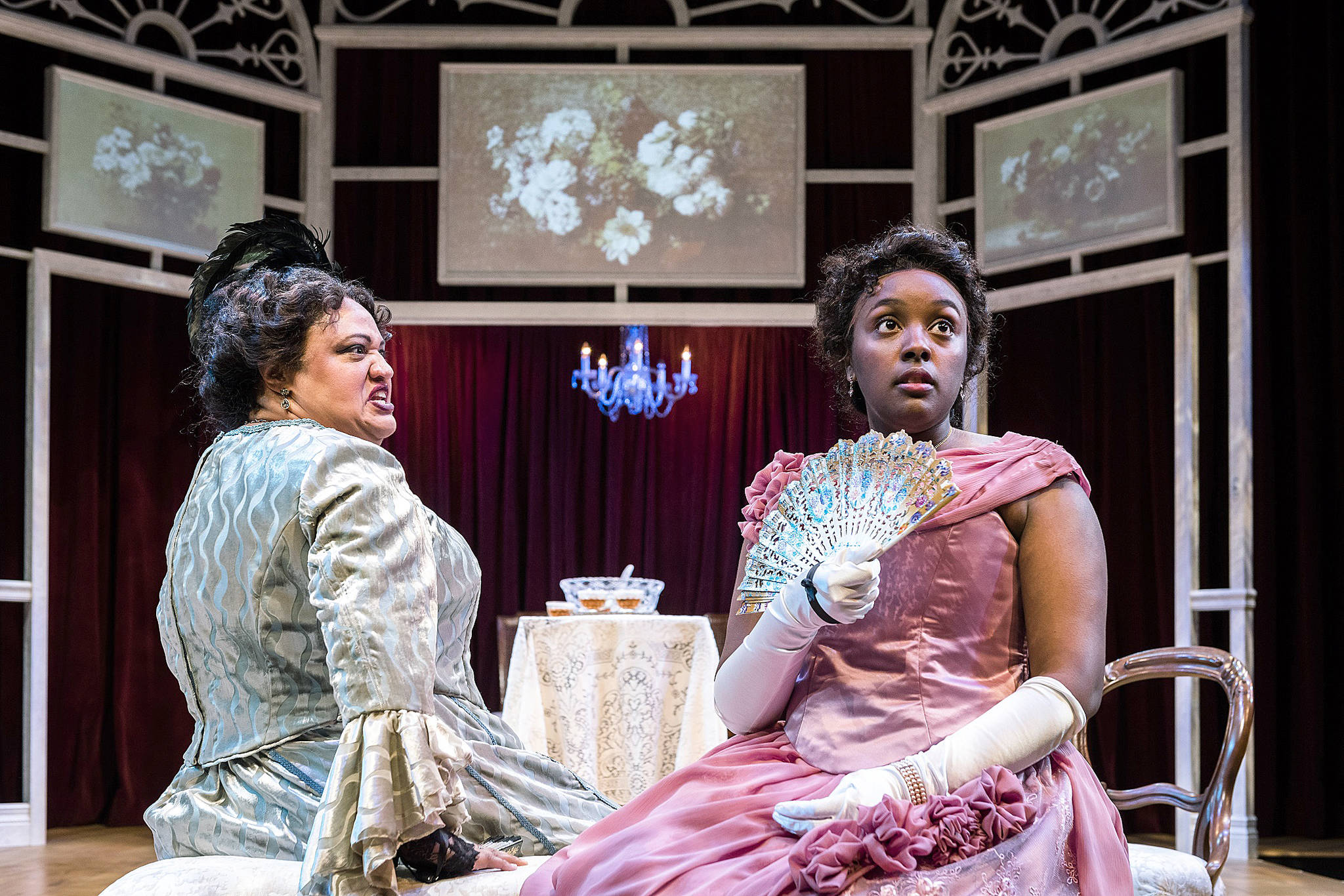 Davis’ Duchess explains the rules to Burton’s Lady Windermere. Photo by Robert Wade