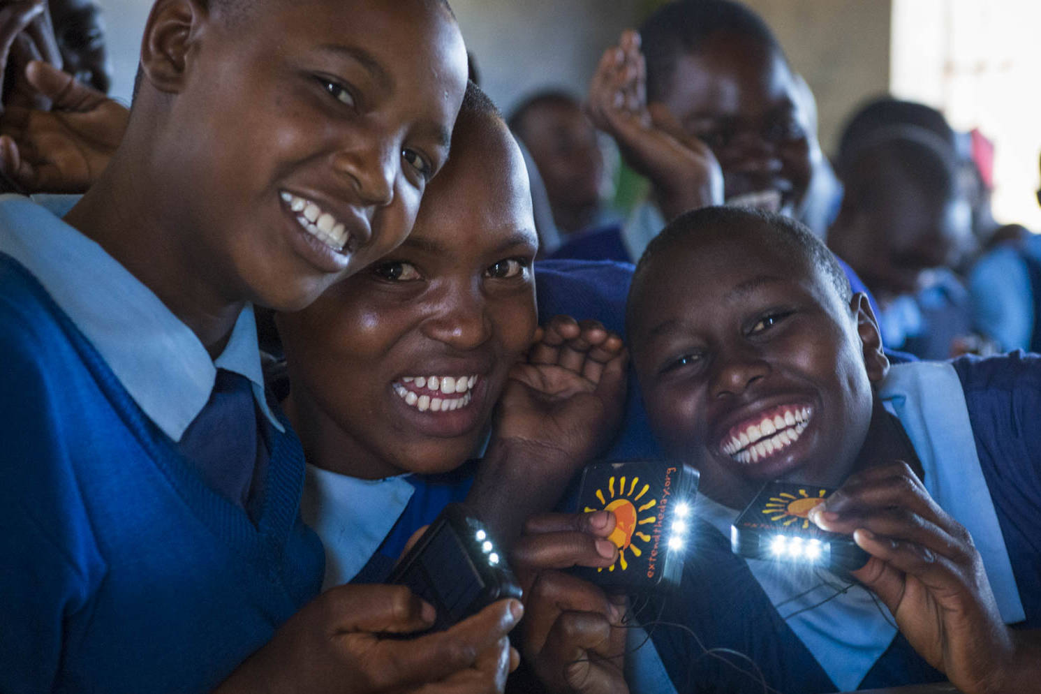 Through their partnership with Dandelion Africa, Extend the Day supplied solar lights to 9,000 children in Kenya. Photo courtesy of Extend the Day
