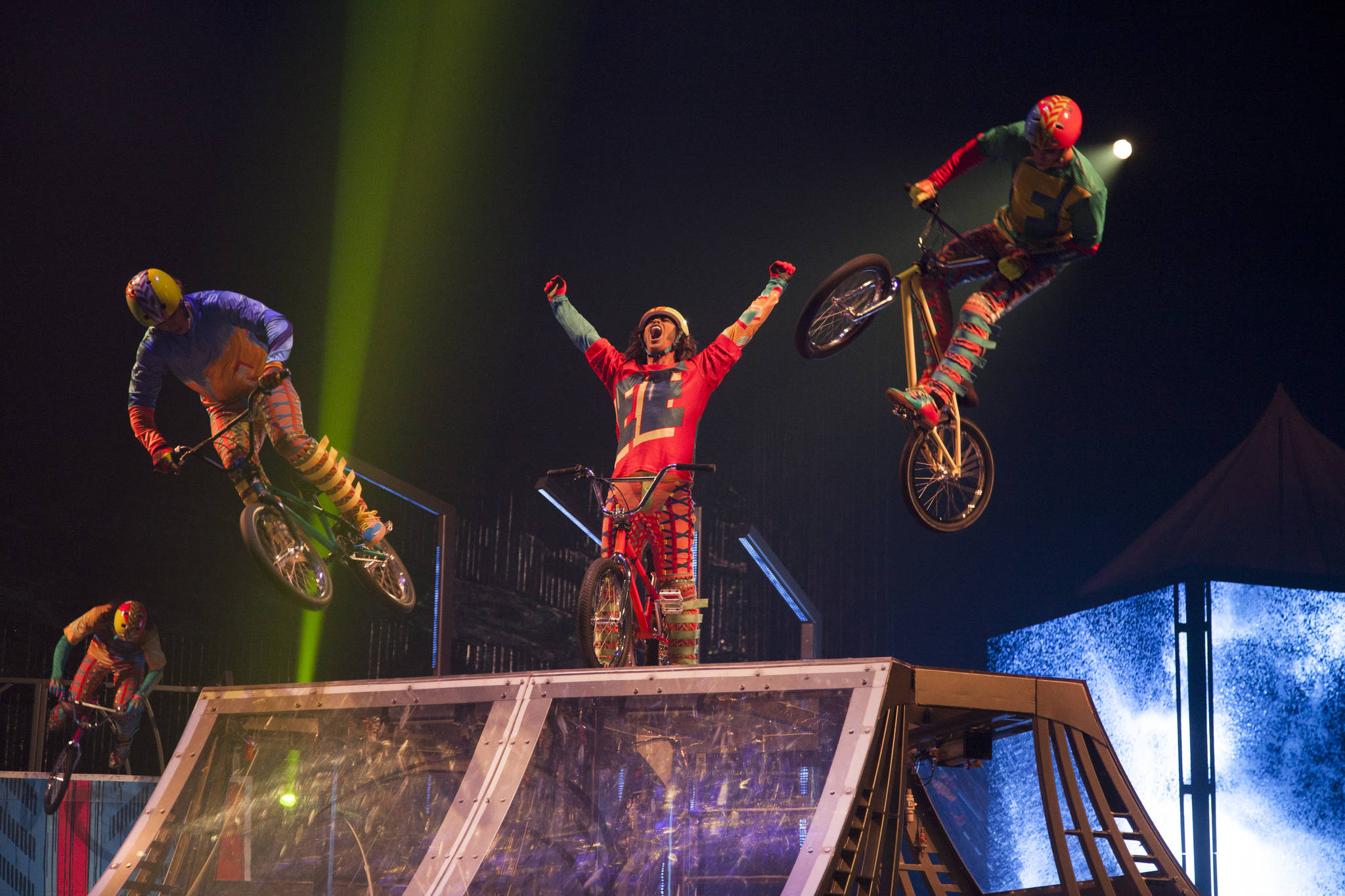The finale of ‘Volta’ brings the X Games to Cirque du Soleil. Photo by Patrice Lamoureux