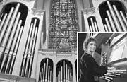 The Millennium Organ at St. James; Inset: SSO's Carole Terry.