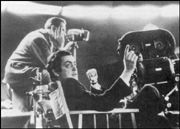 Kubrick on the set of Strangelove.