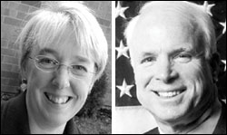 Sen. Patty Murray, D-Wash., a senator from Boeing (left), and watchdog Sen. John McCain, R-Arizona.