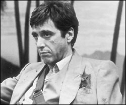 Al Pacino as Tony Montana: bloodied but unbowed.