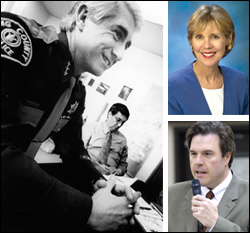 Sheriff Reichert may be a household name in King County, but that hasn't deterred his GOP competitors, including former prosecutors Diane Tebelius (top) and former "metrosexual," state Sen. Luke Esser.