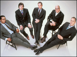 Jeff Parker, John McEntire, John Herndon, Douglas McCombs, and Dan Bitney, from left.