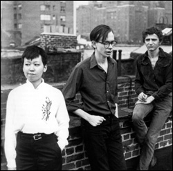 From left: Ikue Mori, Arto Lindsay, and Tim Wright c. 1981.