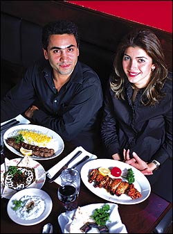Amir and Sanaz Sabour show some of their Bamiyan menu.