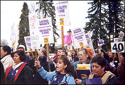 In Olympia, the SEIU on the march for home health care workers.