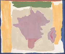 On exhibit: Painting with Frame by Helen Frankenthaler and other works by "color field" artists.
