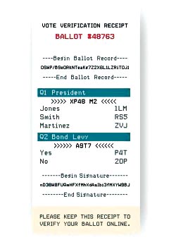Example of an electronic-ballot receipt.