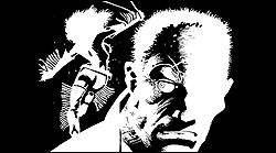 One of Miller's original Sin City panels, which Rodriguez faithfully replicates.