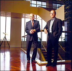 Very bad boys Lay (left) and Skilling in their gloating Enron prime.