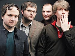 Death Cab for Cutie, from left: Michael Schnorr, Ben Gibbard, Nick Harmer, and Chris Walla.
