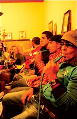 Relaxing at the Zaina restaurant in Pioneer Square.