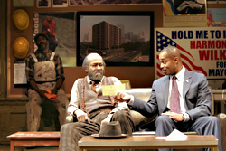 Down-and-out Elder Joseph Barlow (Anthony Chisholm, left) meets up-and-coming Harmond Wilks (Rocky Carroll) in Radio Golf.