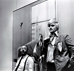 Geldzahler (left) with Hockney.
