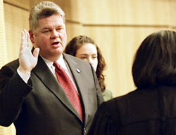In January, Mayor Greg Nickels takes the oath of office a second time.