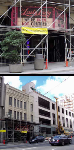 The Lusty Lady on First Avenue, where more than the sky is blue.