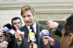 Eckhart looks them in the eye and delivers a close approximation to the truth.