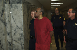 An impressive record:Wilford Armstead on the  way to his sentencing  hearing on Friday.