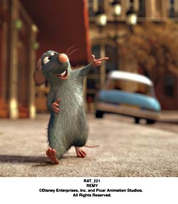 Remy the rat, voiced by Patton Oswalt.
