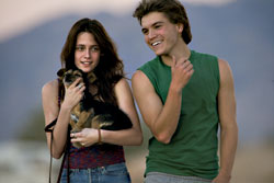 Even at the hippie paradise of Slab City, McCandless (Hirsch) resists earthly temptation (Kristen Stewart).