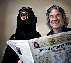 Why is this bear so noisy?Blame it on Greenspan, says Fleckenstein (right).