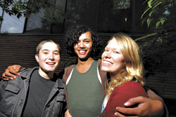 (l-r) Beth Van Dam, Joey Beckwith, and Kelsey Hudson are all part of a new group supporting acceptance of gay students at Seattle Pacific University.