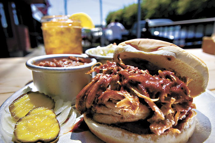 Pulled pork at at Pig Iron.