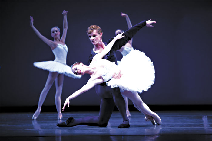 Nadeau, with Olivier Wevers in foreground, also performs in Balanchine’s Symphony in C.