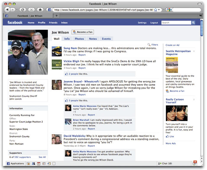 Facebook enthusiasts confused Snohomish Countys Wilson with Obama-heckling South Carolina Congressman Wilson (inset).